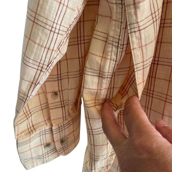 Carhartt Women’s Plaid Button Up Tunic Top Sz Large 12 14 Loose Fit Pockets - Picture 4 of 5